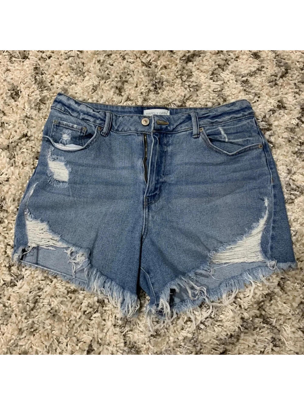 Happily Grey Distressed Jean Shorts - Size 13
